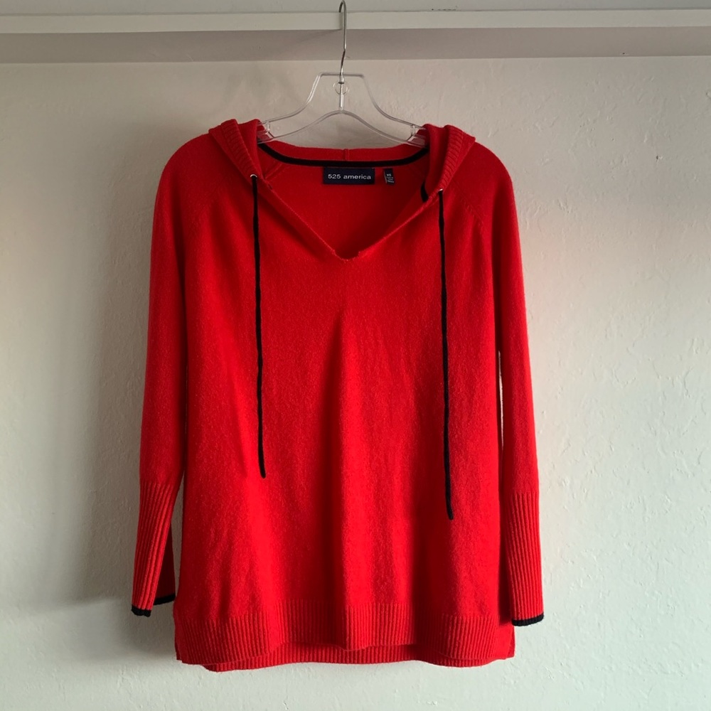 525 America 100% Cashmere Red hoodie